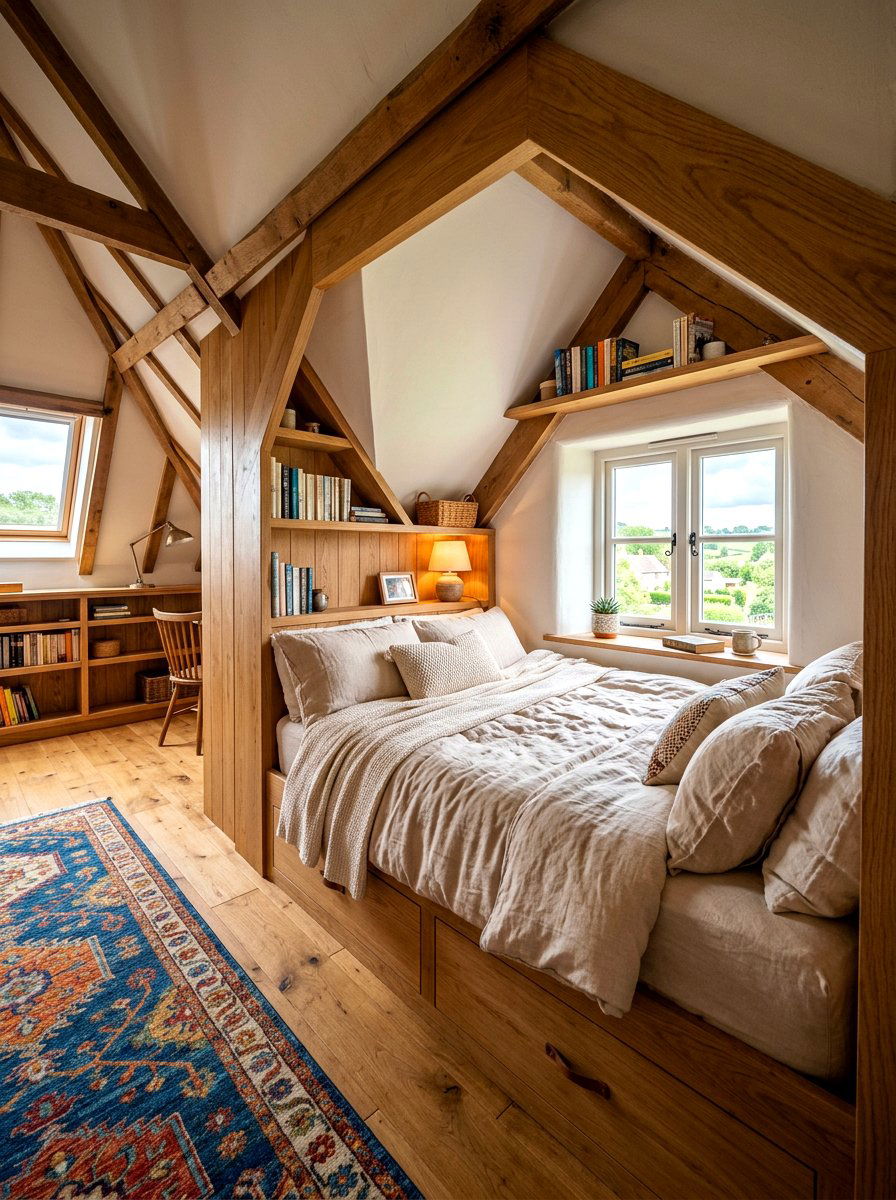 Built in attic beds - 30 attic guest room ideas