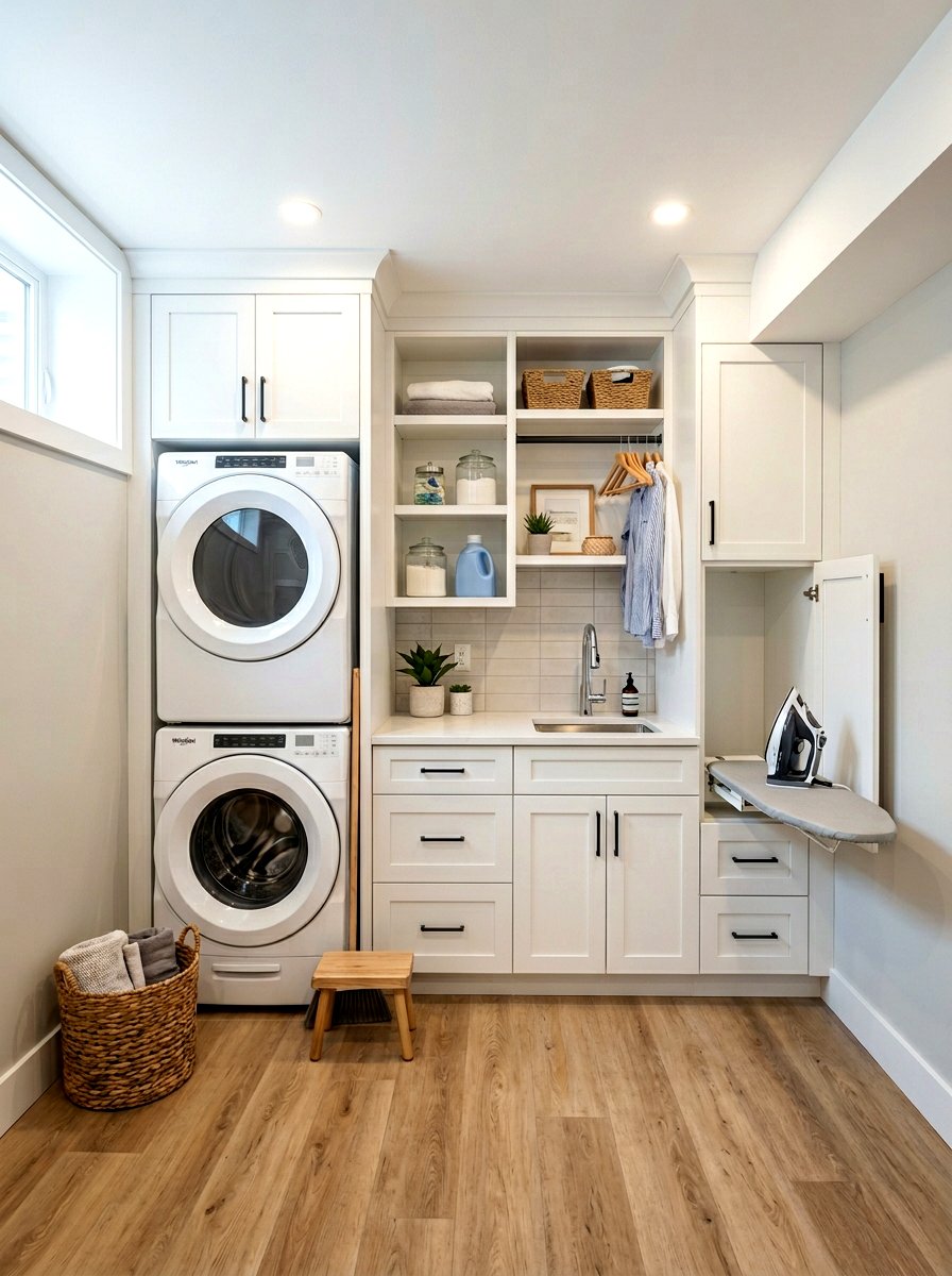 Built in basement laundry - 30 basement laundry area ideas