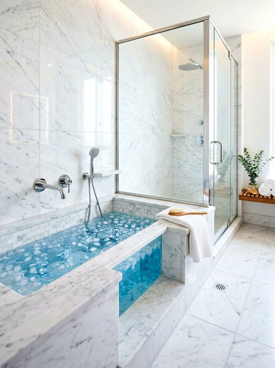 Built in bathroom ice bath - 30 cold plunge bath ideas