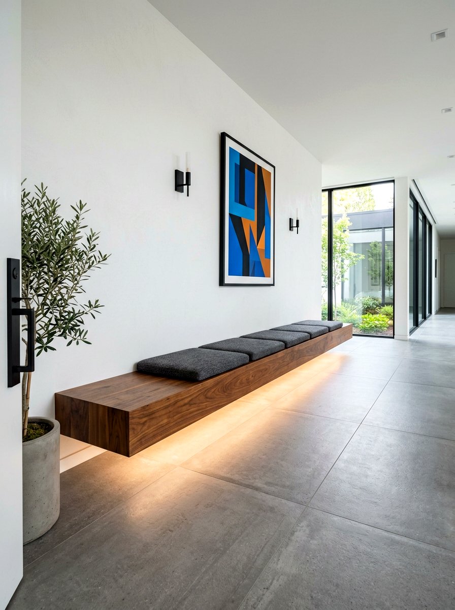 Built in bench seating - 30 long narrow backyard ideas