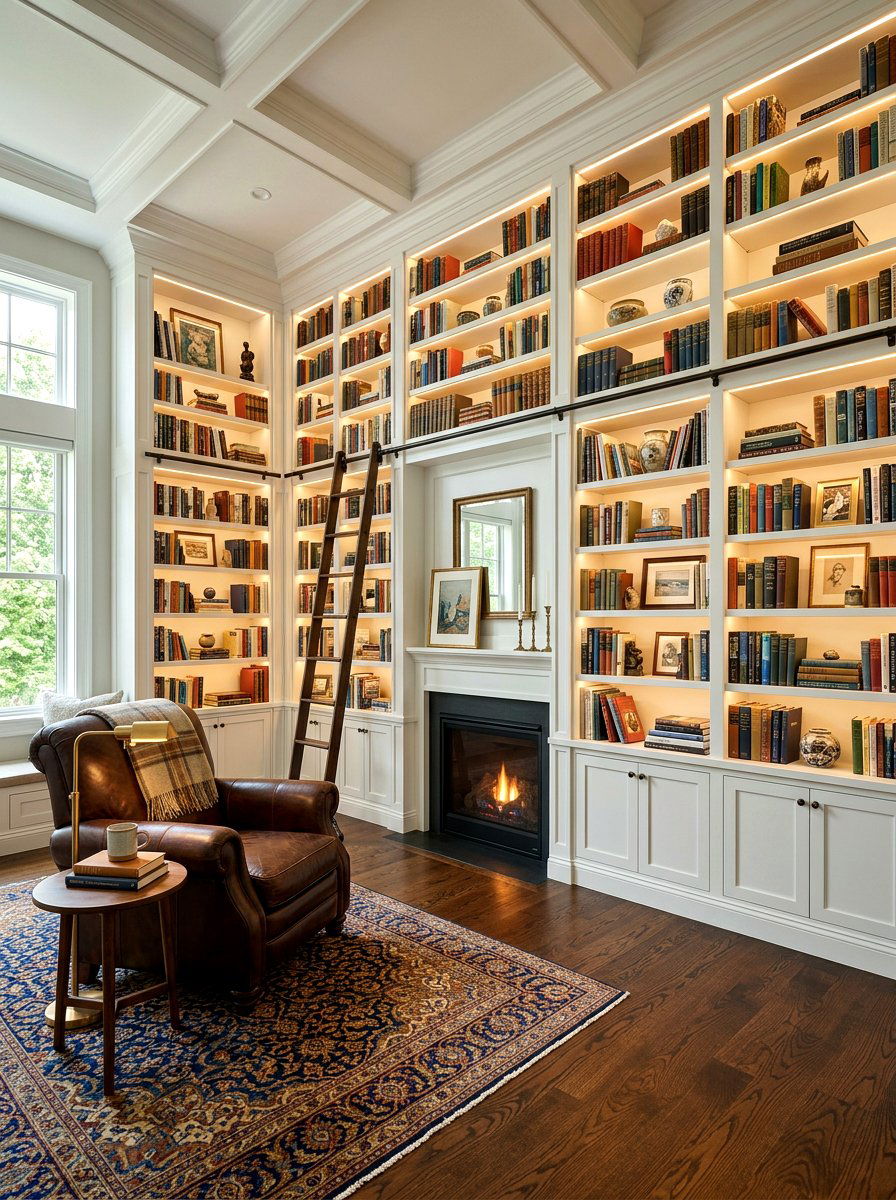 Built in bookshelves living room - 30 hotel chic living room ideas
