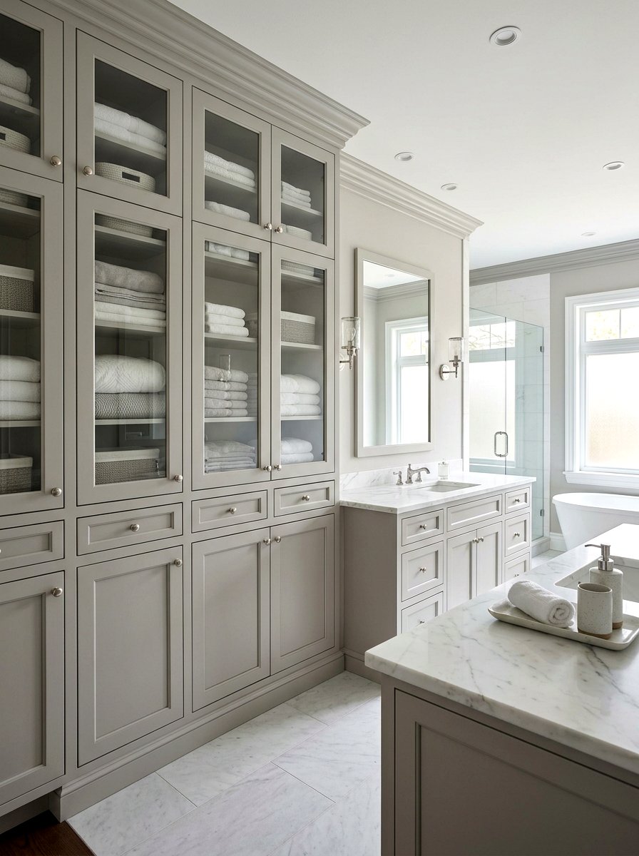 Built in cabinet bathroom - 30 Nancy Meyers bathroom ideas