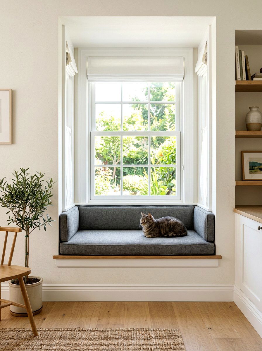 Built in cat window nook - 30 cat window perch ideas