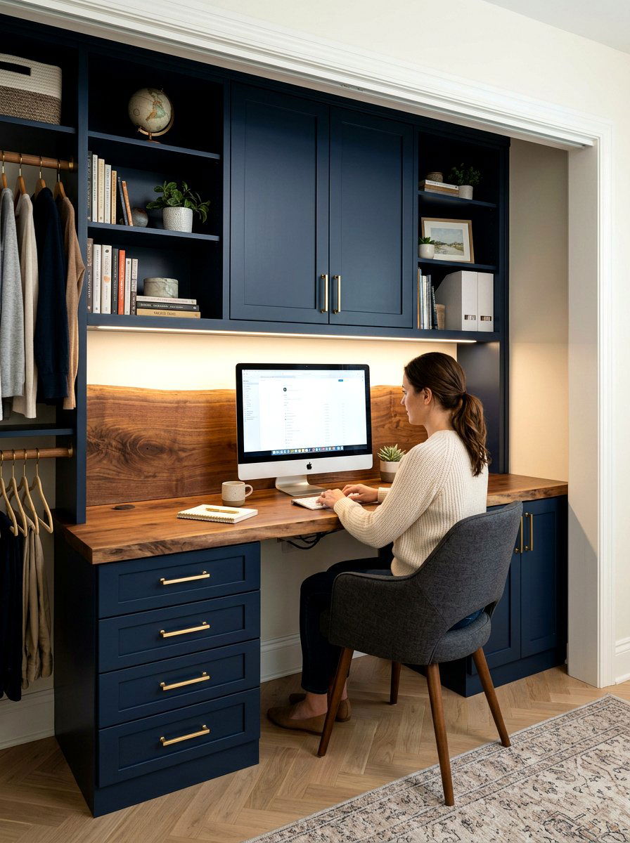 Built in closet desk - 30 closet office ideas