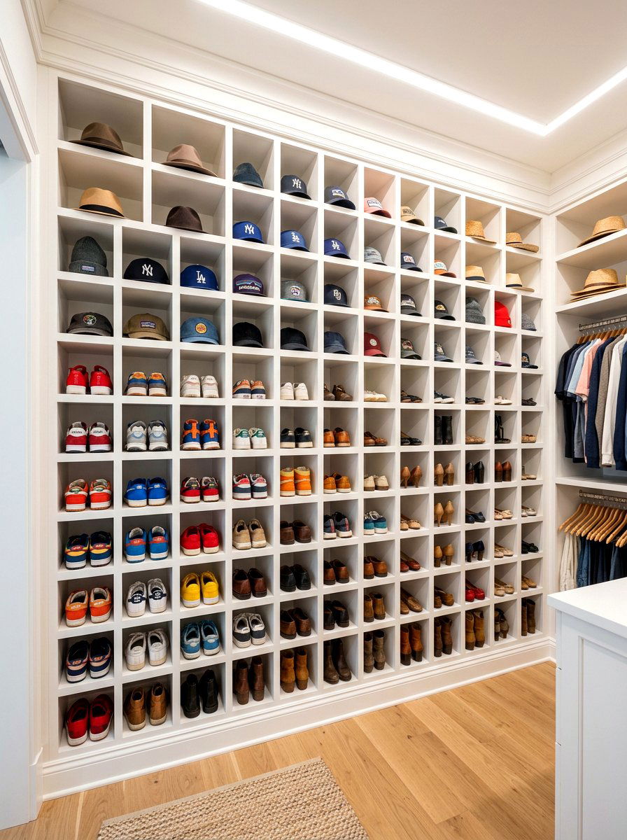 Built in cubby system - 30 organizing a coat closet ideas