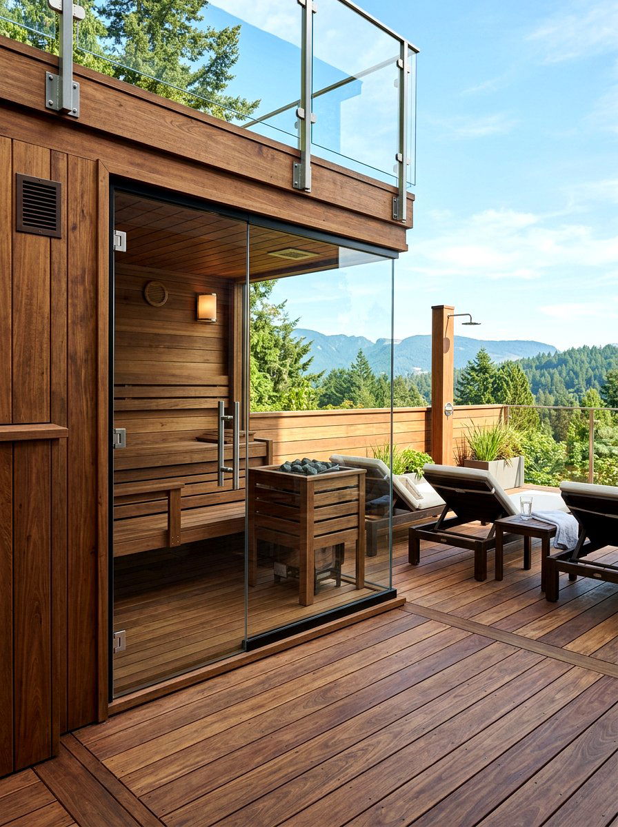 Built in deck sauna - 30 outdoor sauna backyard ideas aesthetic