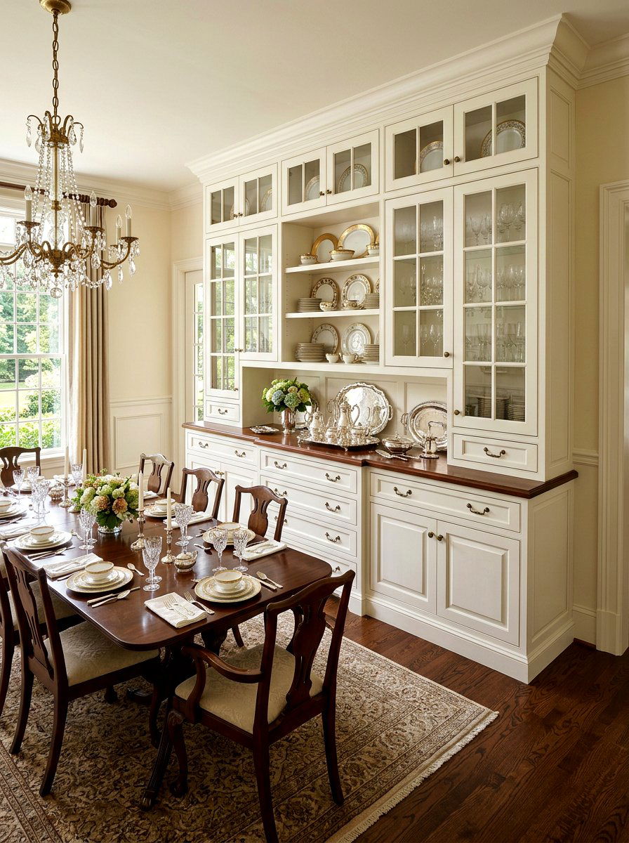 Built in dining room buffet decor - 30 dining room sideboard styling ideas