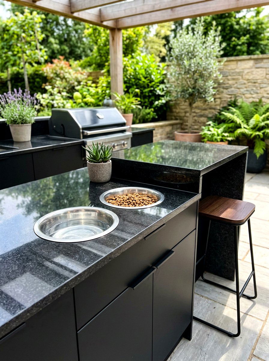 Built in dog bowls - 30 dog friendly backyard luxury ideas