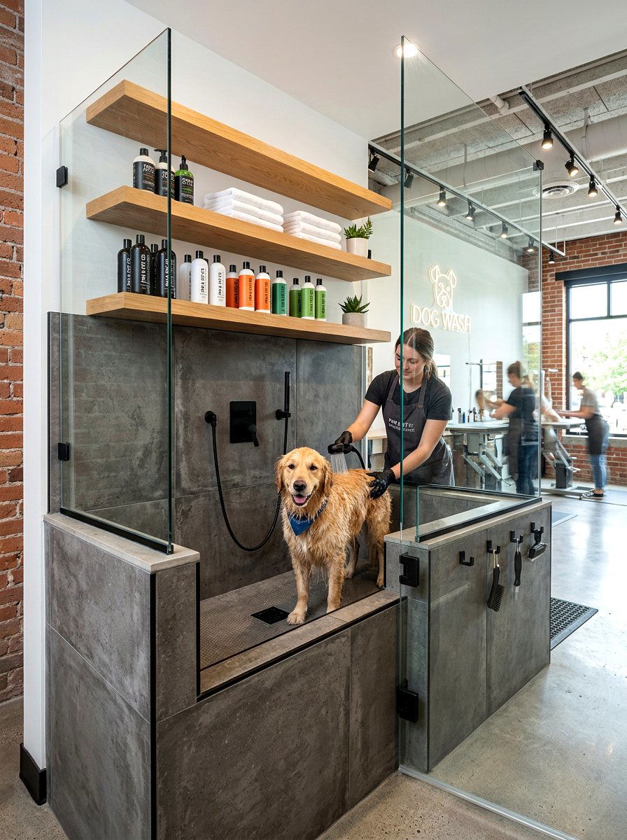 Built in dog tub - 30 dog washing station ideas