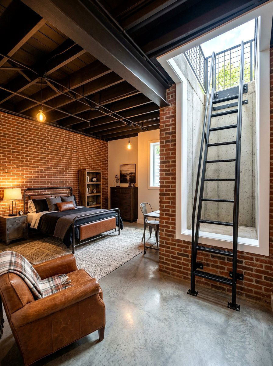 Built in egress ladder - 30 basement bedroom egress ideas