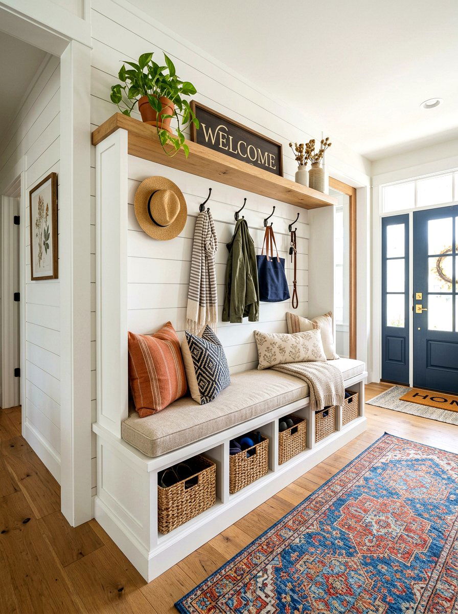 Built in entryway bench - 30 welcoming foyer ideas