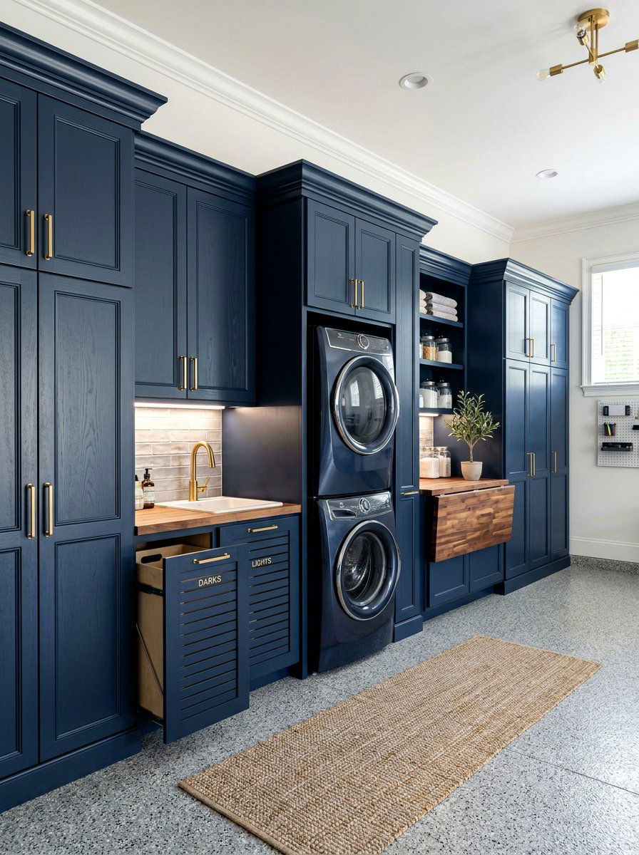 Built in garage laundry cabinets - 30 garage laundry combo ideas