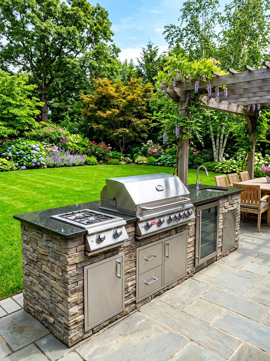 Built in gas grill island - 30 alfresco kitchen ideas