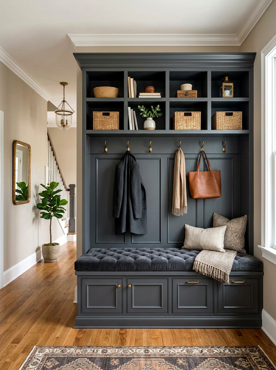 Built in hall tree - 30 drop zone shelf ideas