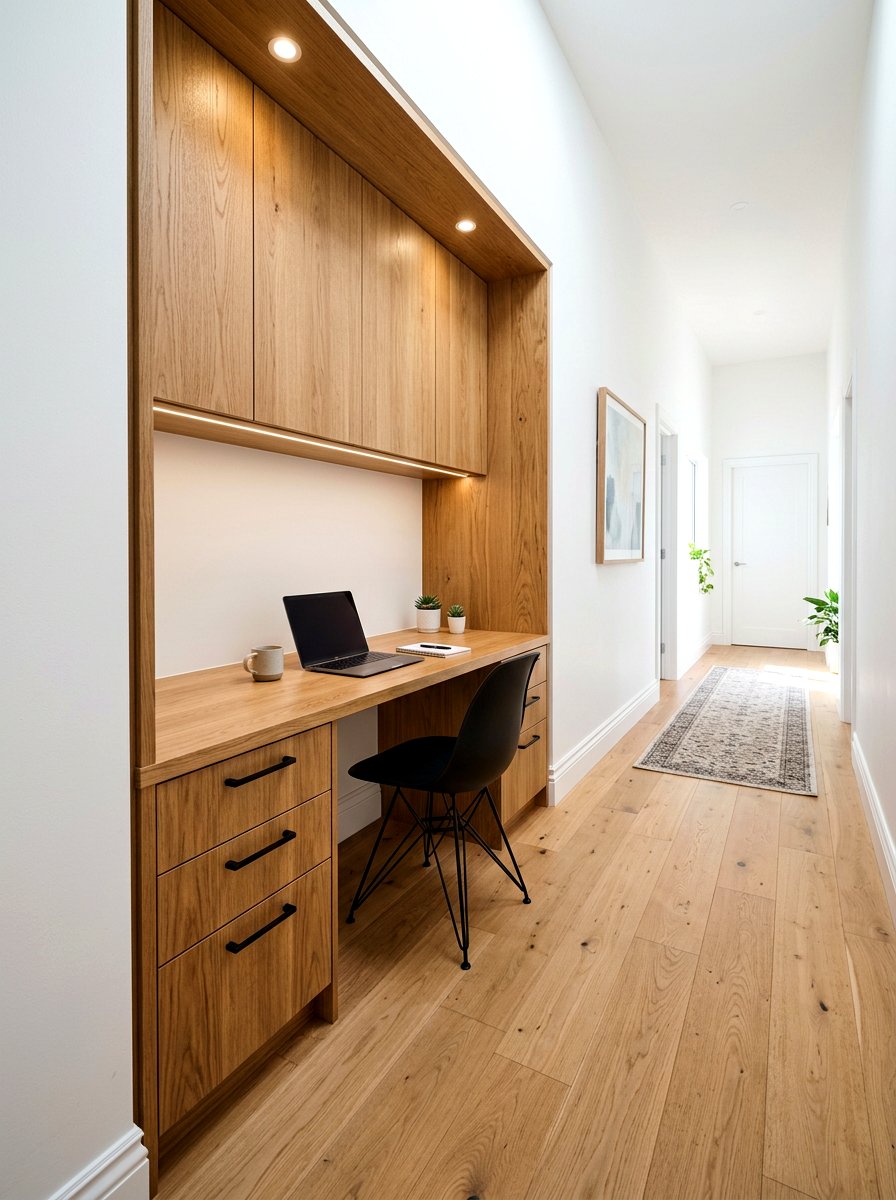 Built in hallway desk - 30 hallway office nook ideas