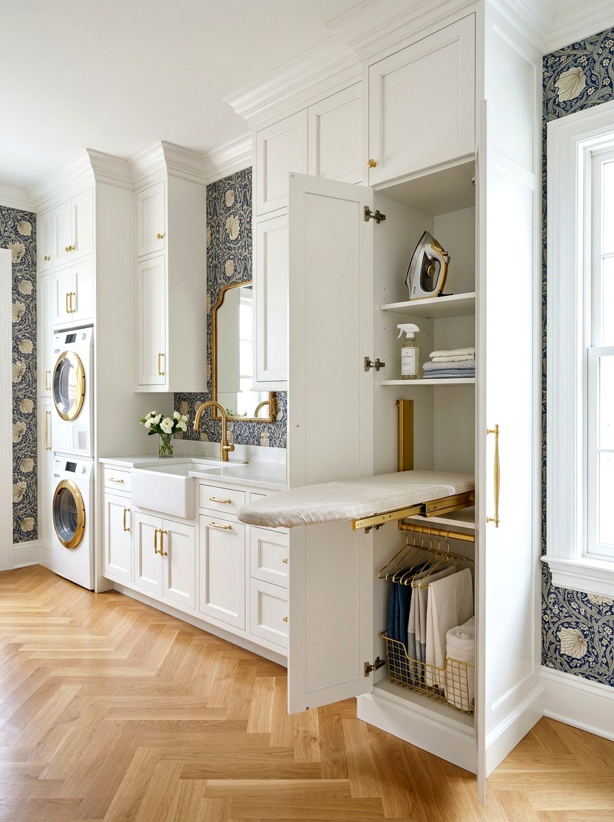Built in ironing board closet - 30 ironing board storage ideas