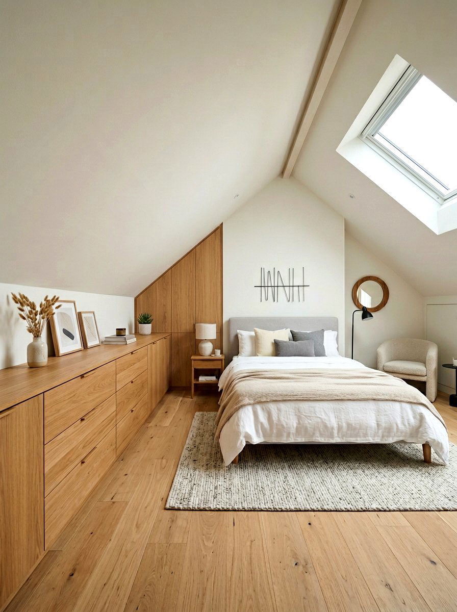 Built in knee wall drawers - 30 attic bedroom storage ideas