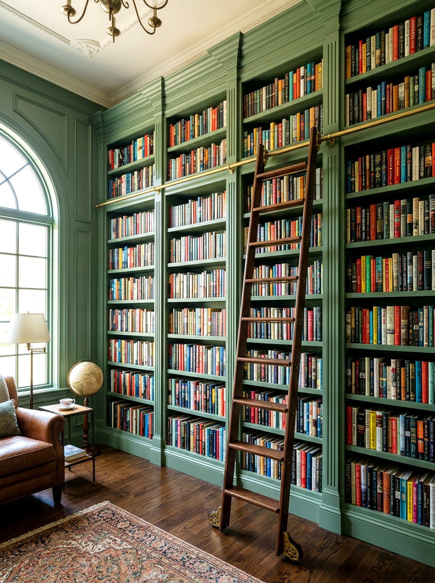 Built in library shelves - 30 home office shelf ideas