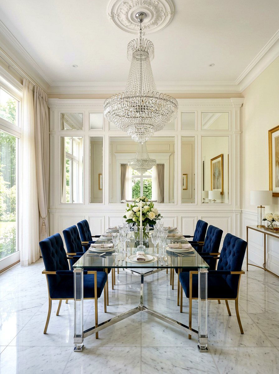 Built in mirror wall molding - 30 dining room wall molding ideas