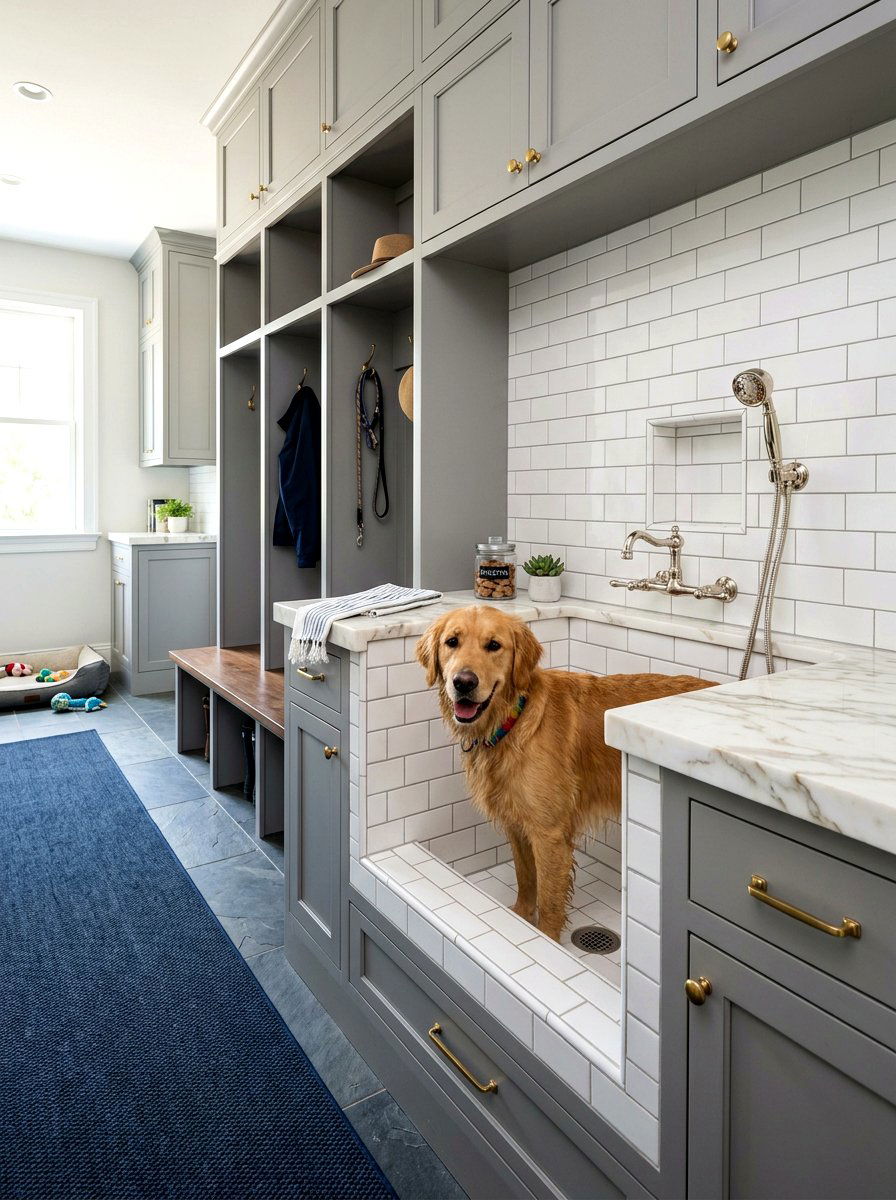 Built in mudroom dog bath - 30 mudroom dog wash ideas