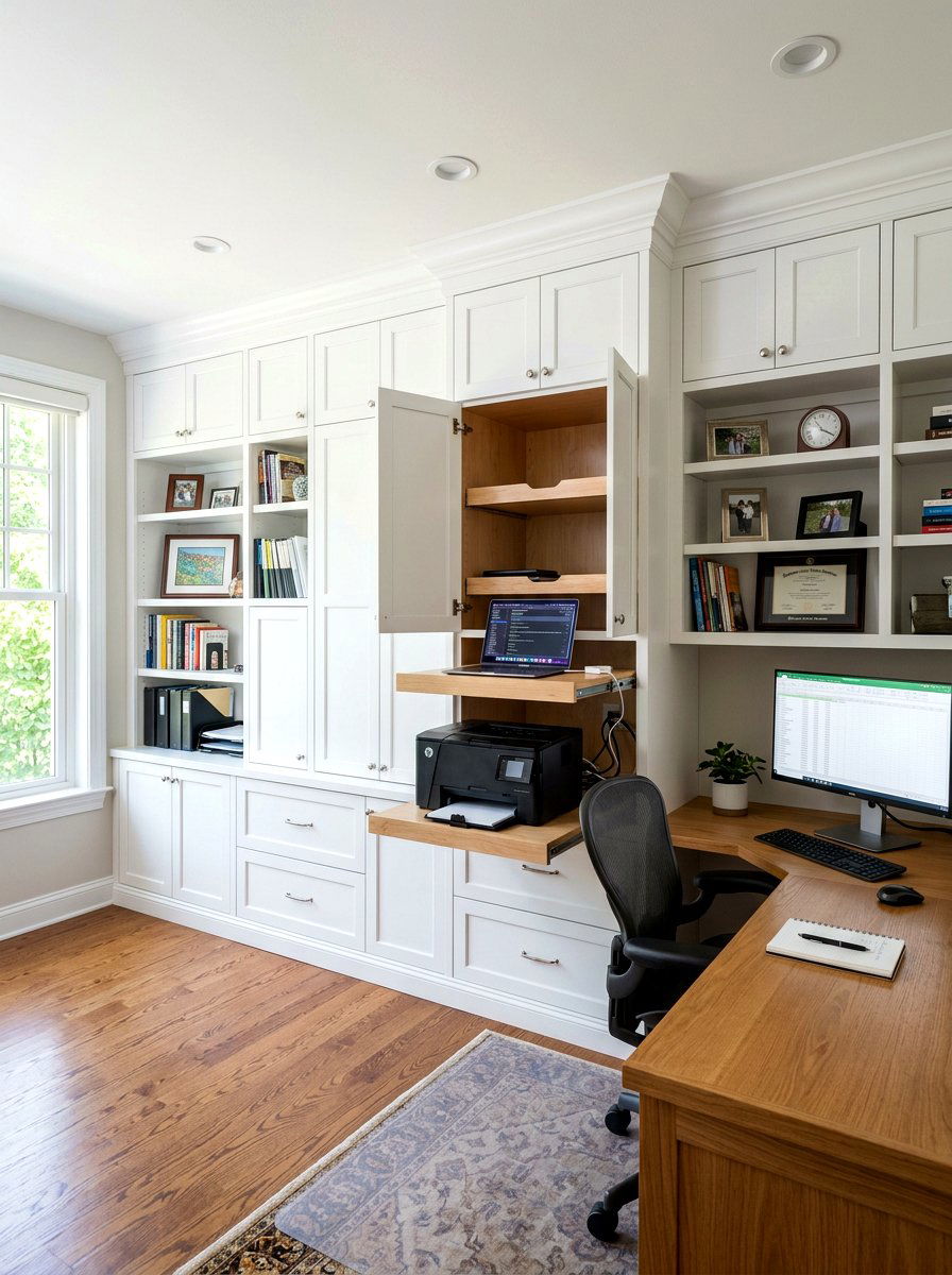 Built in office cabinet power - 30 charging station ideas