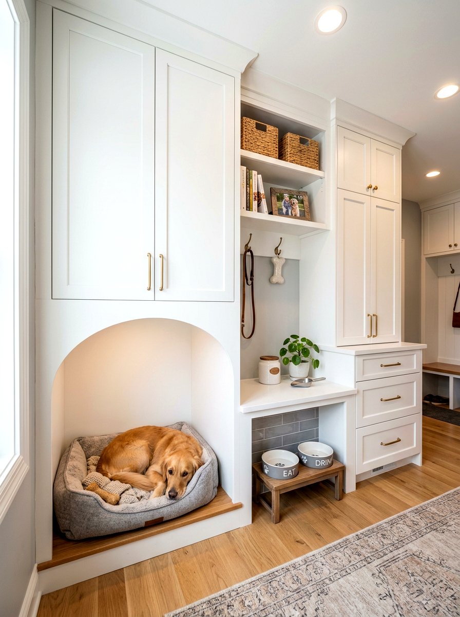 Built in pet bed - 30 utility room ideas