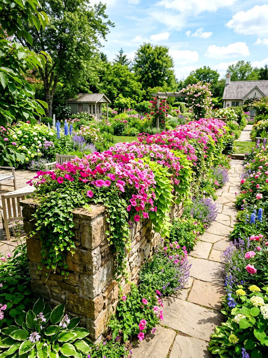 Built in planter wall - 30 sloped backyard retaining wall ideas