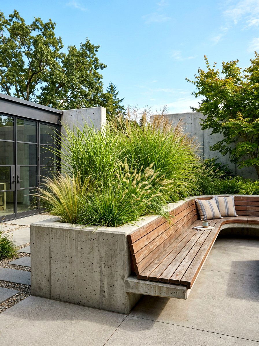 Built in planter - 30 city backyard garden ideas