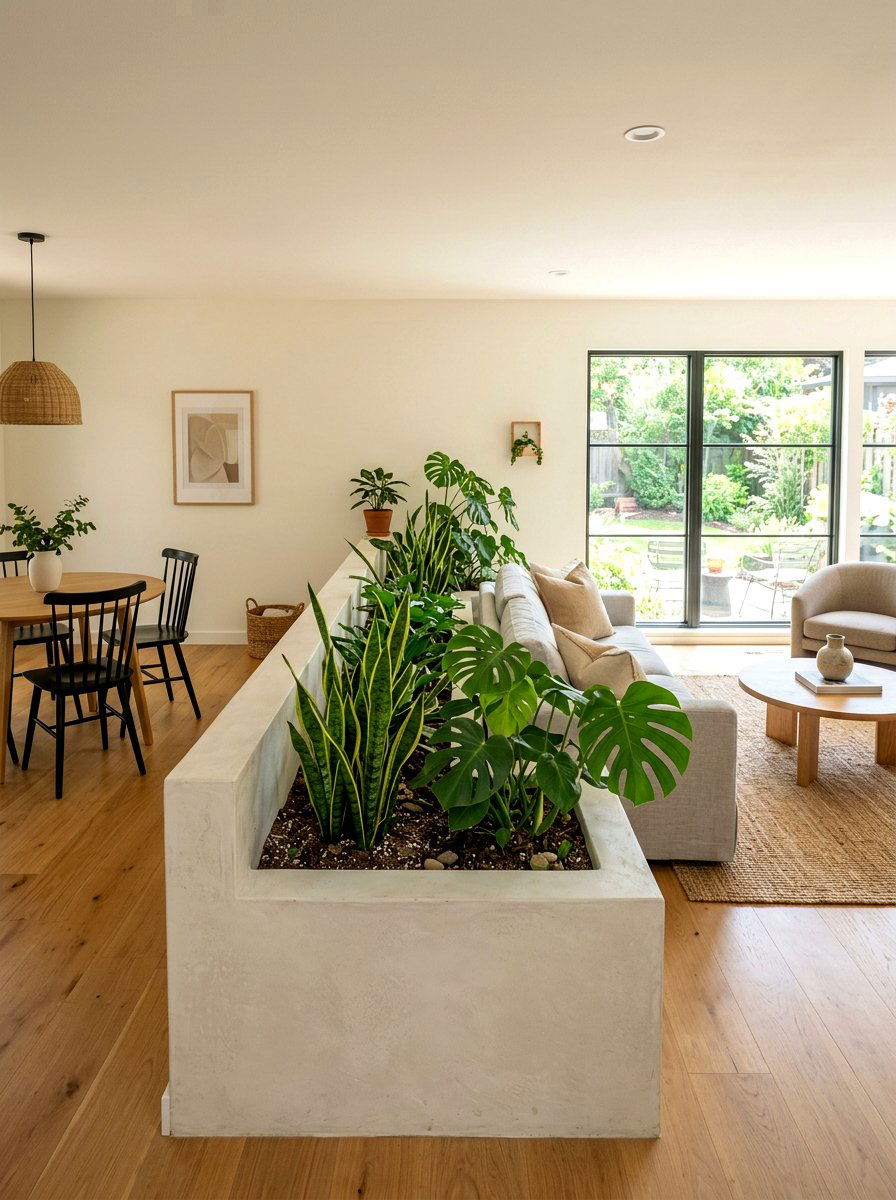 Built in planters - 30 broken floor plan ideas