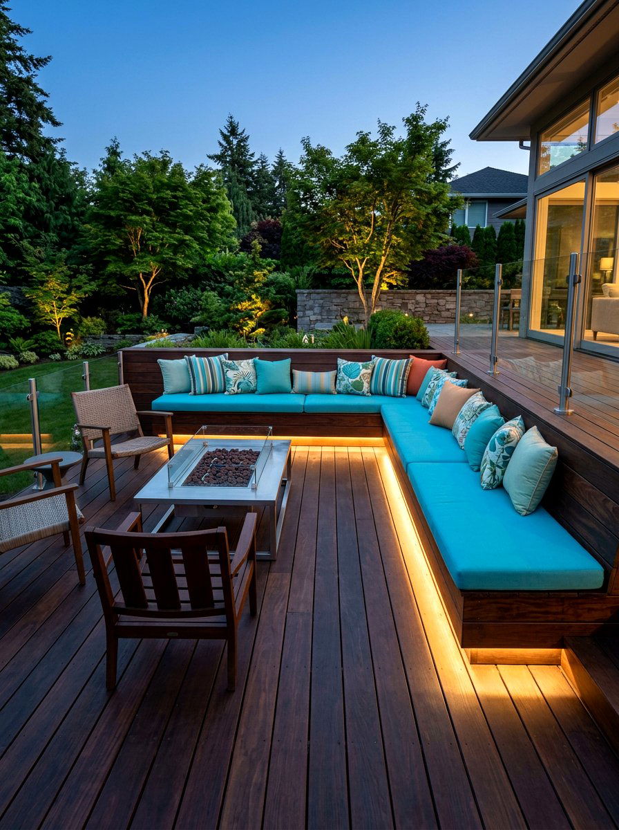 Built in seating deck - 30 sunset deck decor ideas