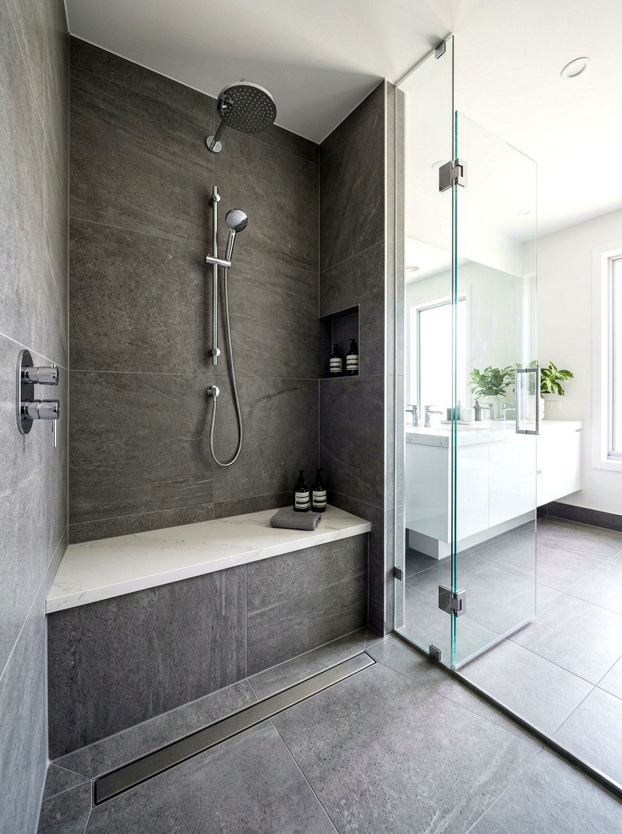 Built in shower bench - 30 shower bench ideas