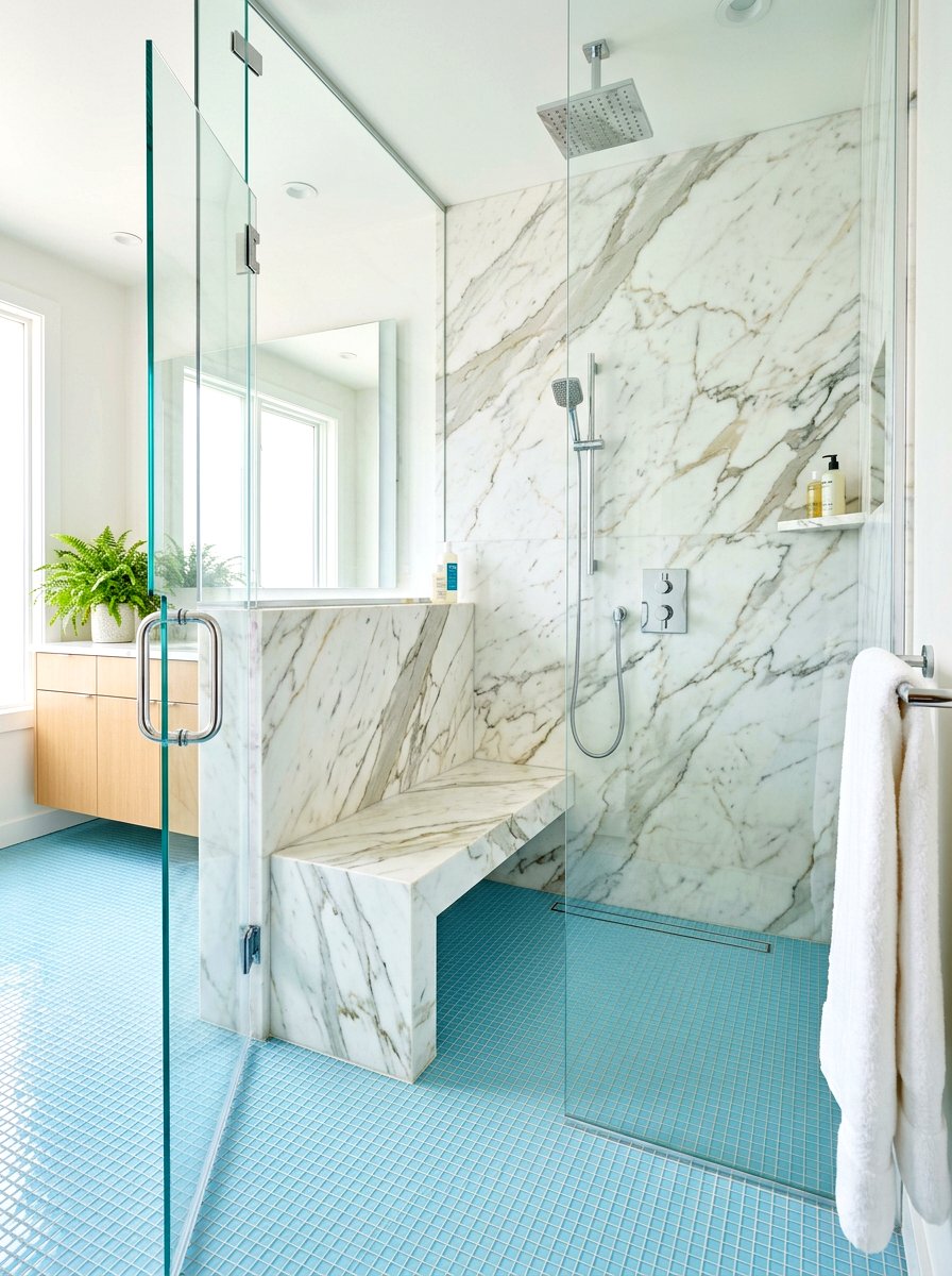Built in shower bench - 30 walk in shower ideas