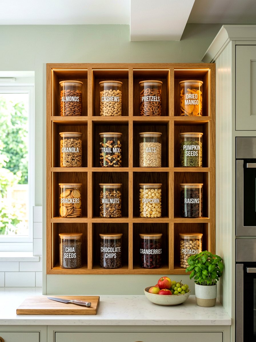 Built in snack cubby - 30 pantry snack zone ideas