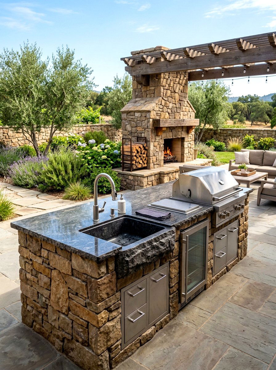 Built in stone outdoor sink - 30 outdoor sink station ideas