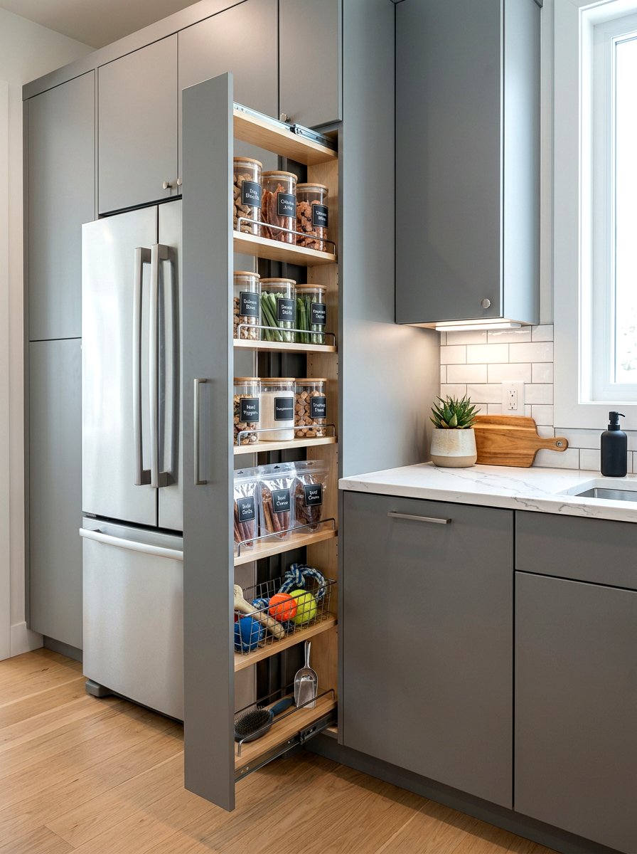 Built in treat cabinet kitchen - 30 pet station kitchen ideas