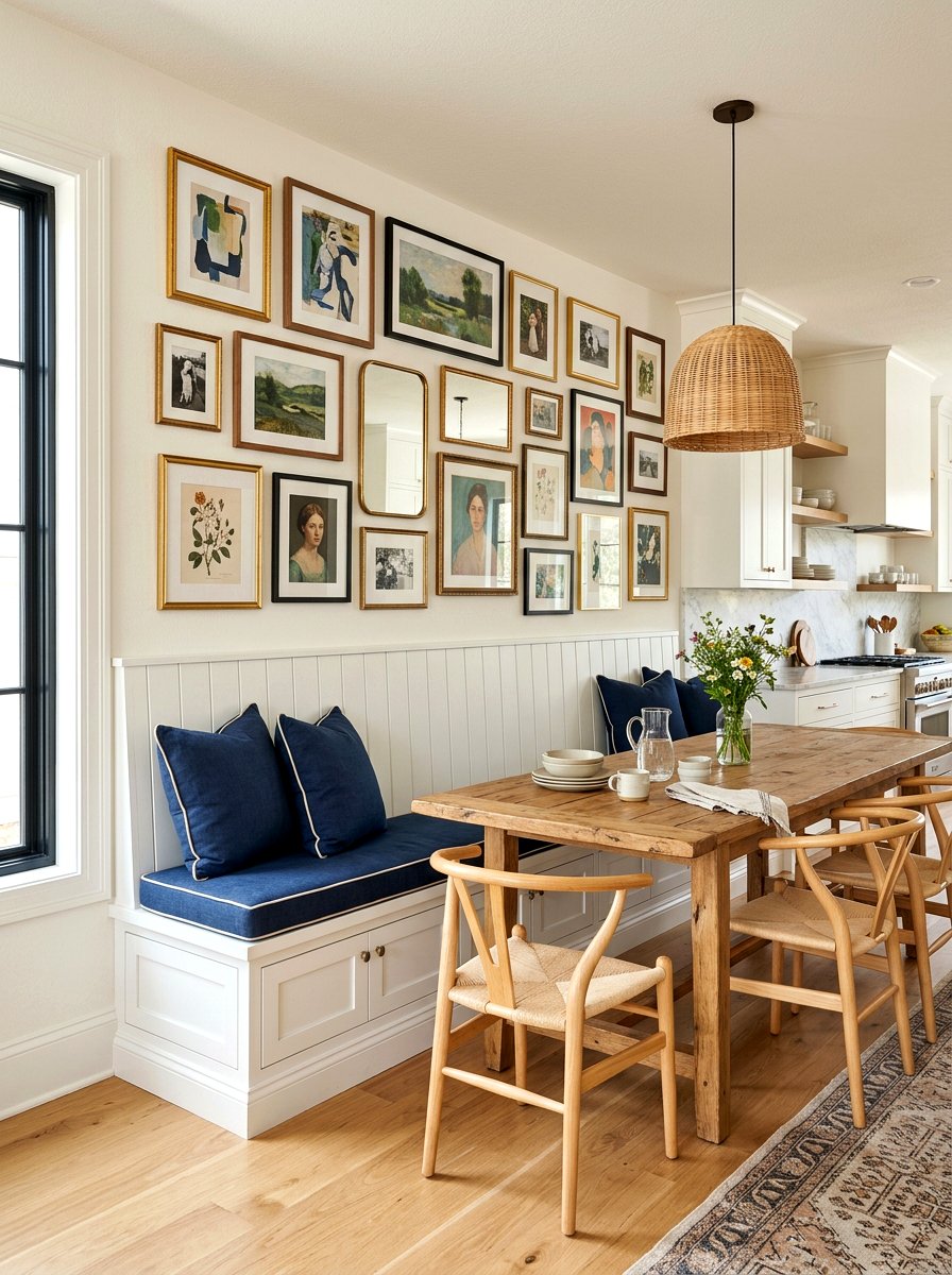 Built in wall bench - 30 breakfast room bench ideas