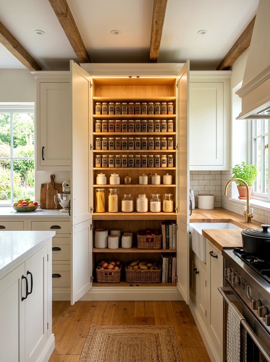 Built in wall pantry - 30 farmhouse pantry shelving ideas