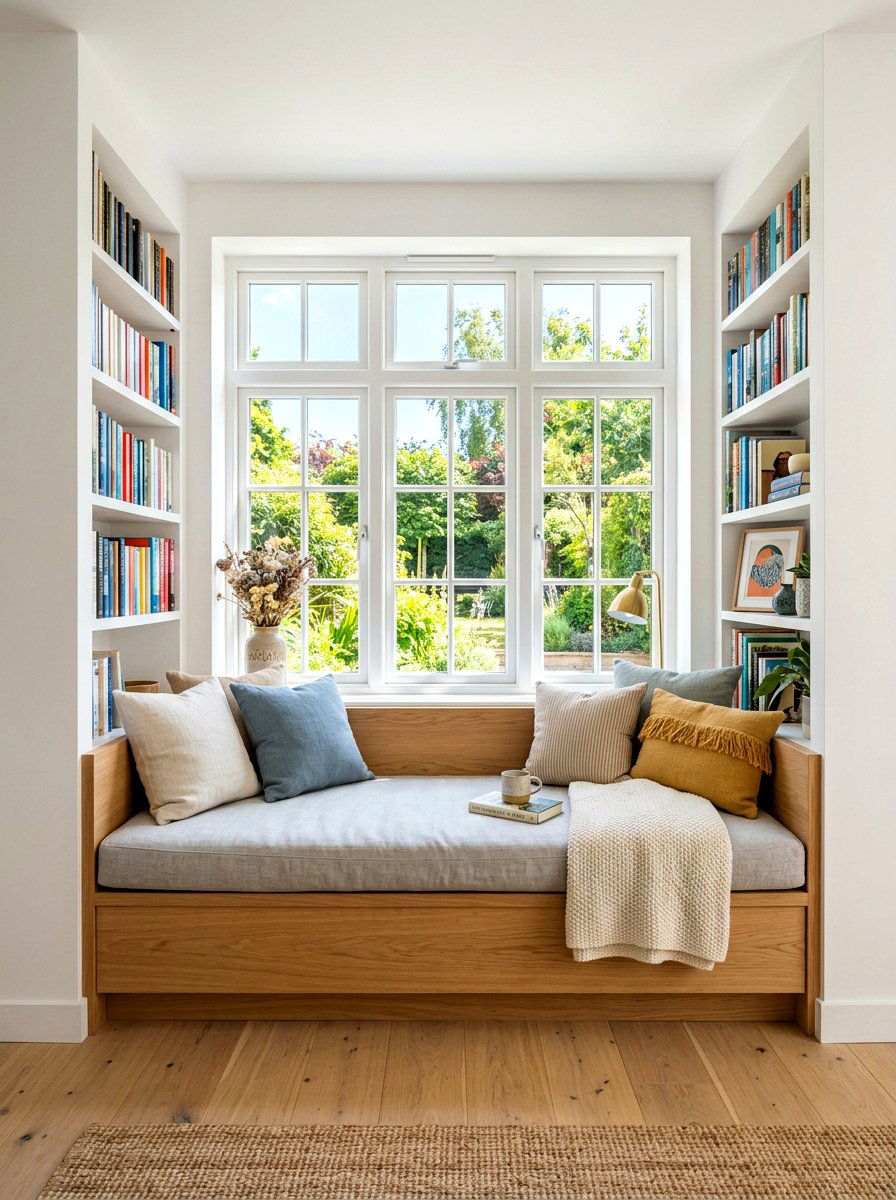 Built in window seat reading nook - 30 book lover teen room ideas