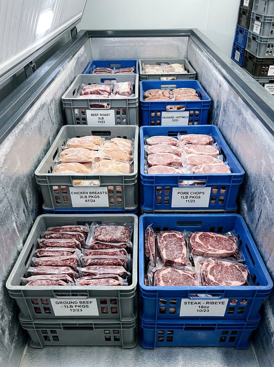 Bulk meat freezer organization storage - 30 freezer organization ideas
