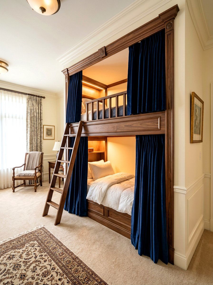 Bunk Bed With Curtains - 30 bunk room ideas