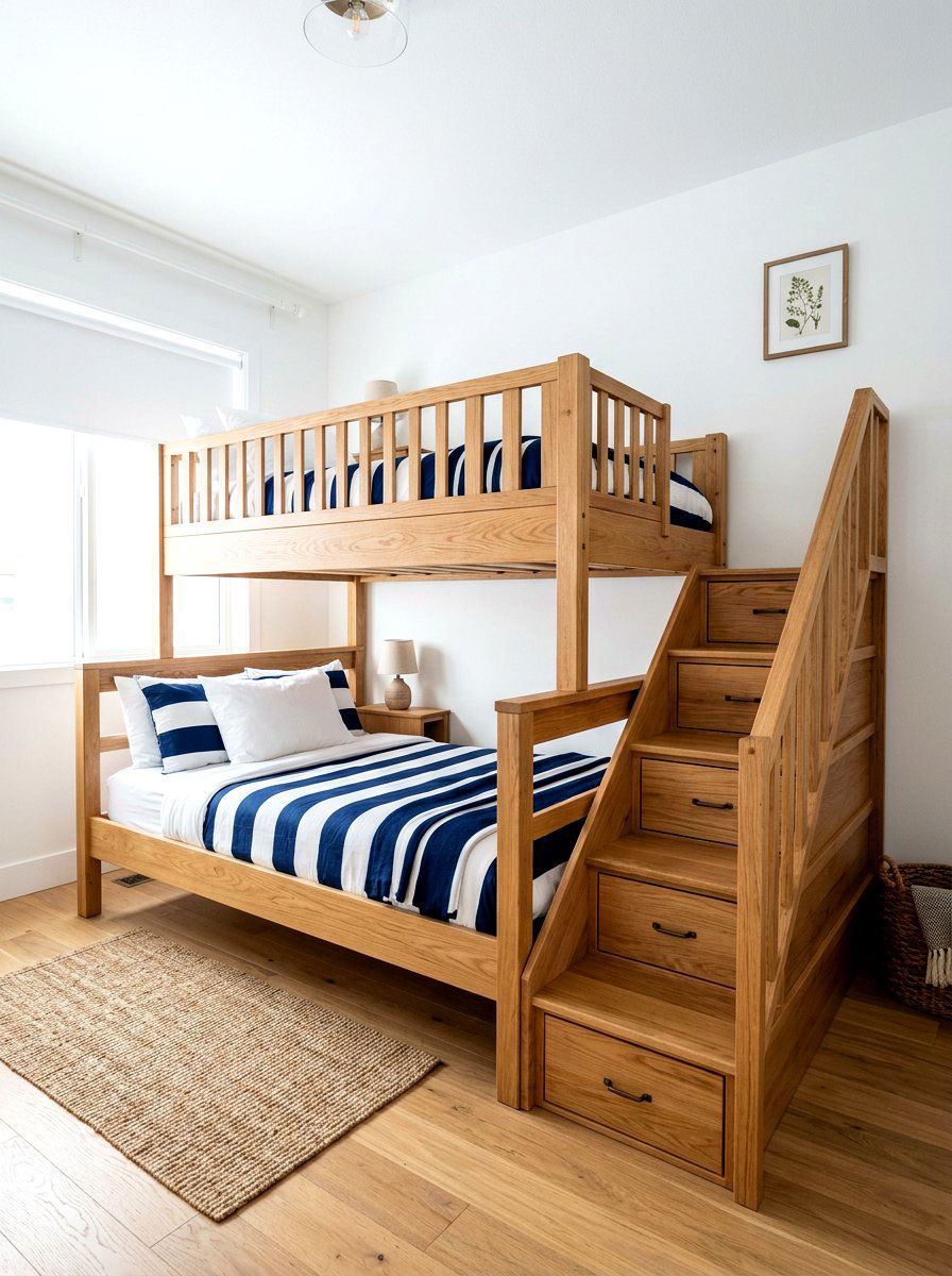 Bunk Beds With Stairs - 30 girls shared bedroom ideas