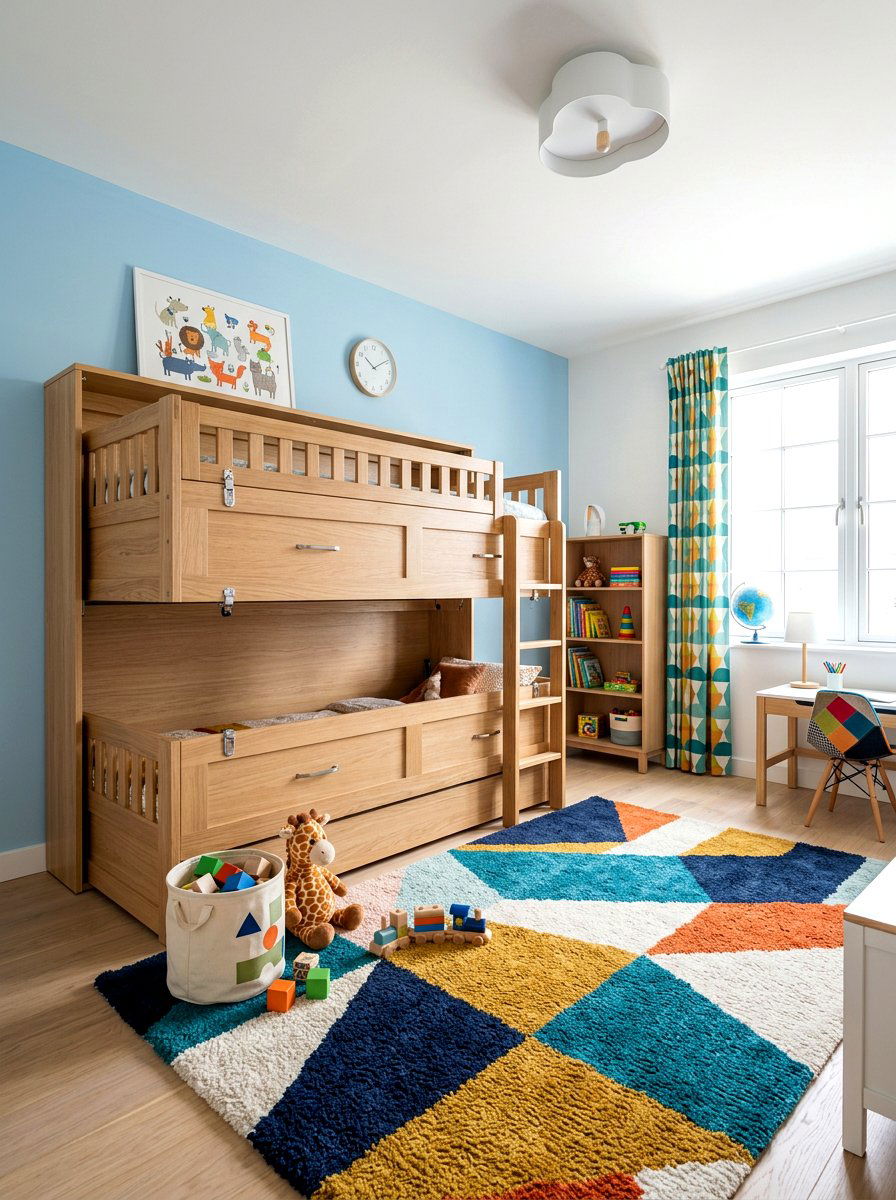Bunk Murphy Bed - 30 fold out bed room ideas