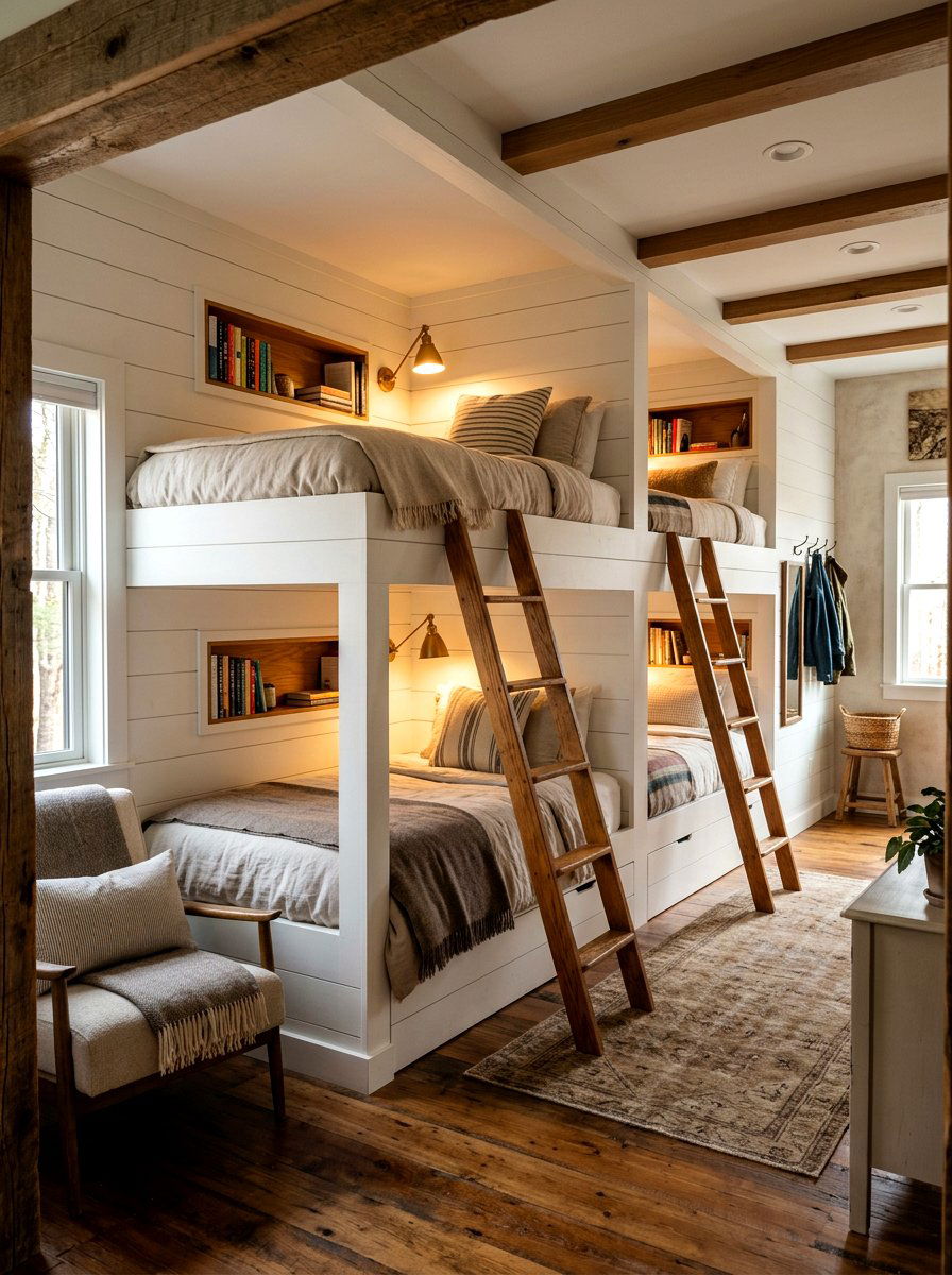 Bunk Room With Reading Nooks - 30 built in bunk room ideas