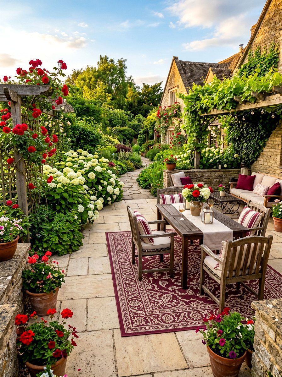 Burgundy And Cream Patio - 30 patio color scheme ideas