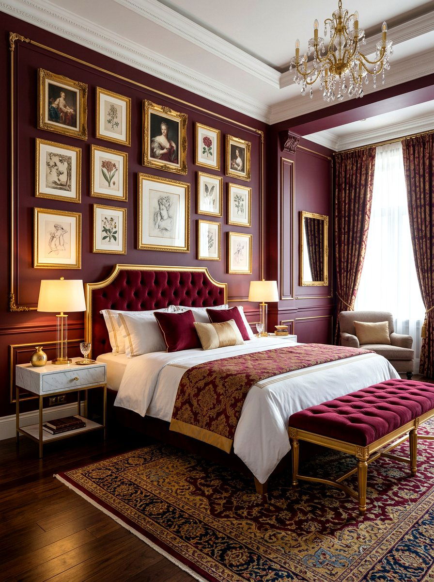 Burgundy And Gold Decor - 30 wine color bedroom ideas