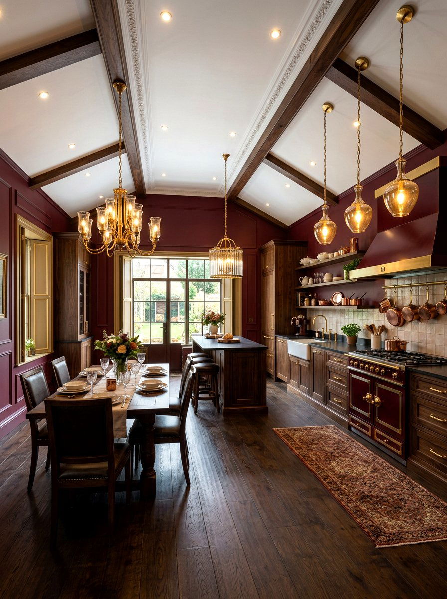 Burgundy Kitchen Wall - 30 kitchen wall color ideas