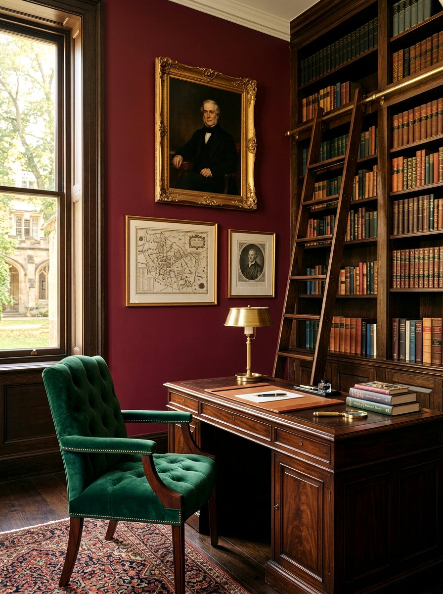 Burgundy Office Paint - 30 office accent paint ideas