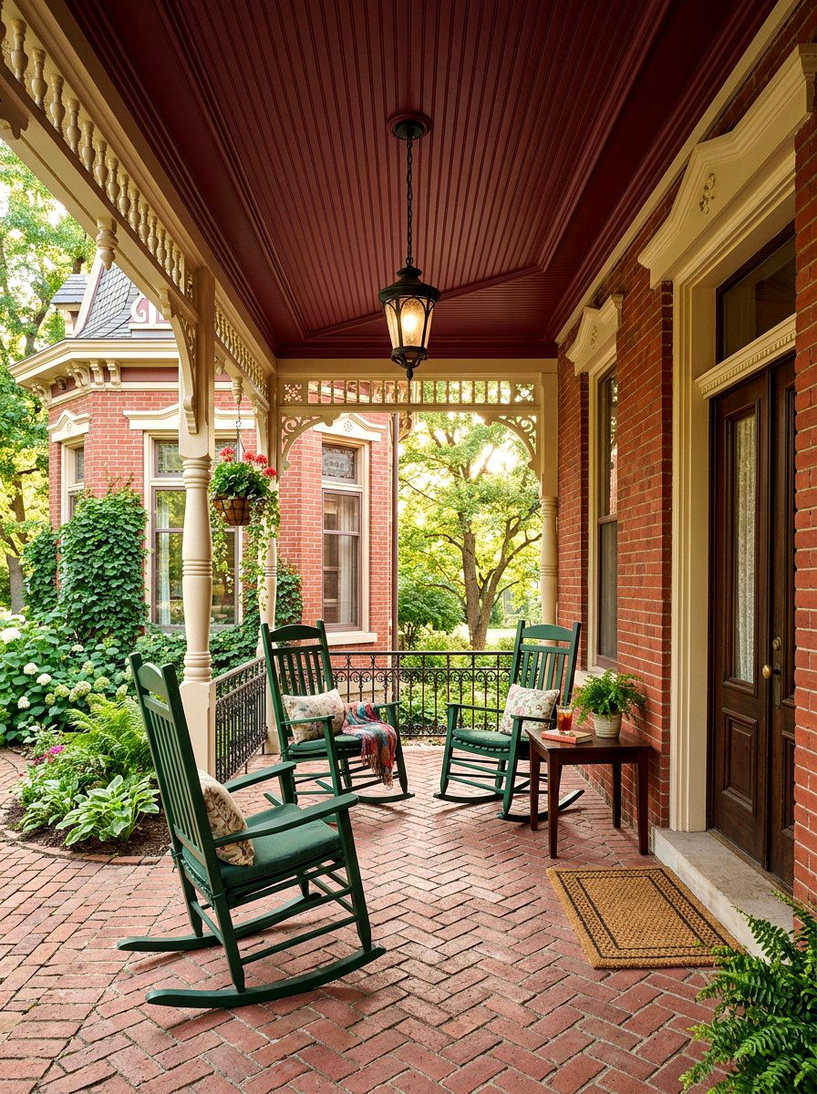 Burgundy Porch Ceiling - 30 porch ceiling paint ideas