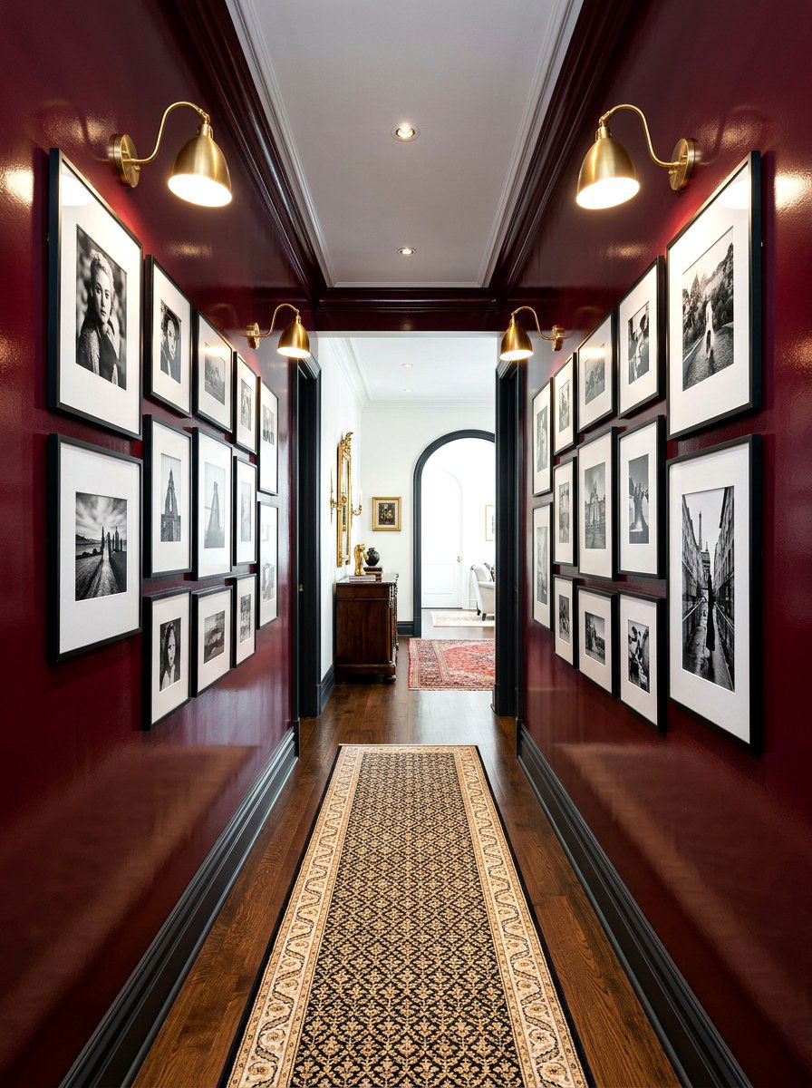 Burgundy Small Hallway - 30 small room big color ideas