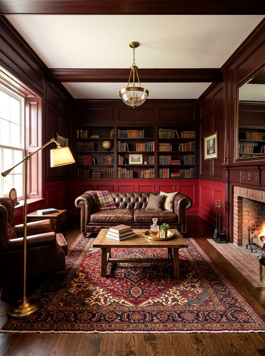Burgundy Wood Paneling - 30 burgundy living room ideas